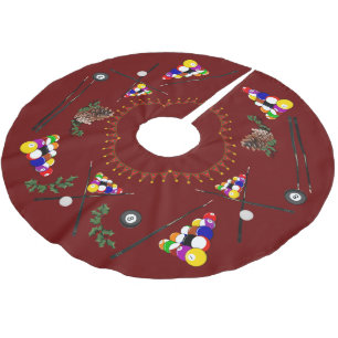 Billiards Pool Cues Christmas Brushed Polyester Tree Skirt