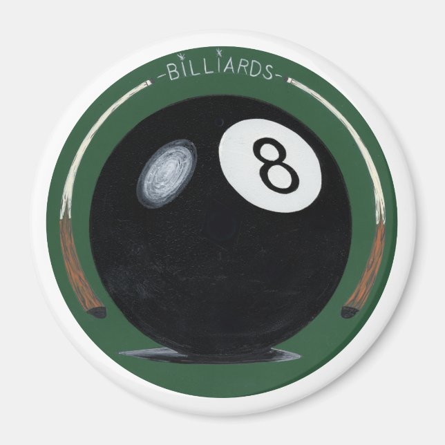 Billiards Pool Eight Ball Magnet (Front)