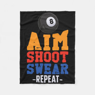 Billiards Pool Player Ball 8 Ball Vintage Aim Shoo Fleece Blanket
