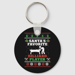 Billiards Pool Player Ball Christmas Ugly Christma Key Ring