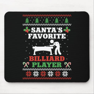 Billiards Pool Player Ball Christmas Ugly Christma Mouse Mat