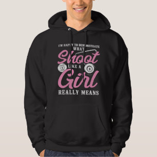 Billiards Pool Player Ball Girl Pun Vintage Girls  Hoodie