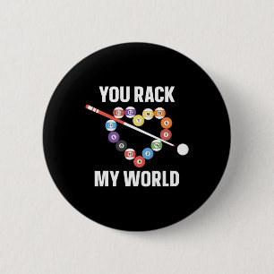 Billiards Pool Player Ball Pun Heart Valentines Da 6 Cm Round Badge