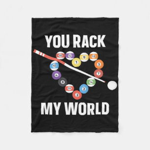 Billiards Pool Player Ball Pun Heart Valentines Da Fleece Blanket