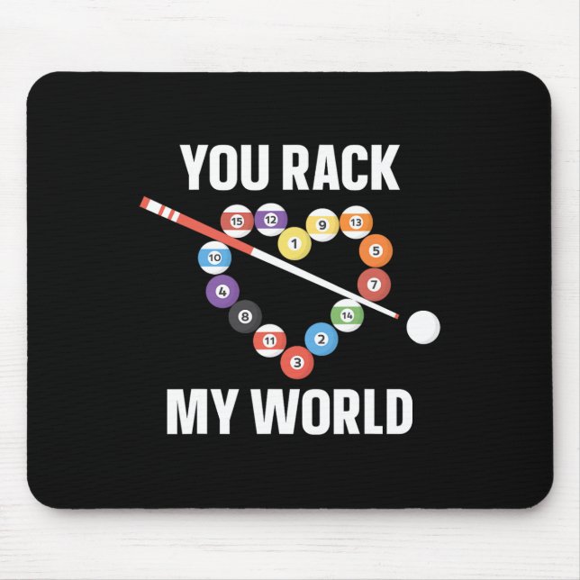 Billiards Pool Player Ball Pun Heart Valentines Da Mouse Mat (Front)