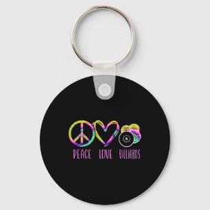 Billiards Pool Player Ball Tie Dye Girl Retro Vint Key Ring