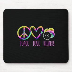 Billiards Pool Player Ball Tie Dye Girl Retro Vint Mouse Mat