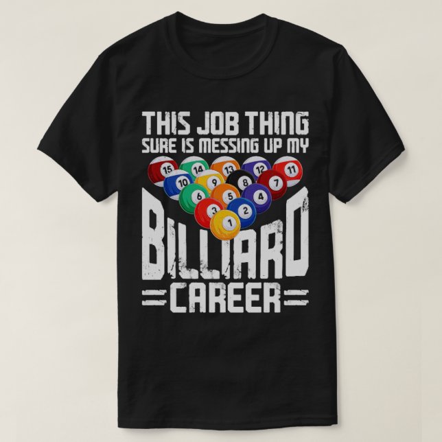 Billiards Pool Player Ball Vintage  9  T-Shirt (Design Front)