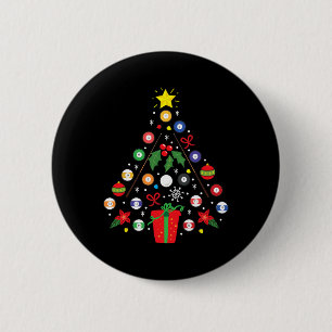 Billiards Pool Player Christmas Ornament Tree Funn 6 Cm Round Badge