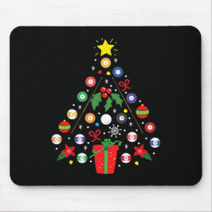 Billiards Pool Player Christmas Ornament Tree Funn Mouse Mat
