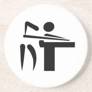 Billiards pool player coaster