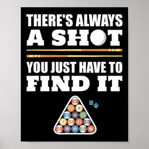Billiards Pool Player Gift For Men Women Pool Game Poster