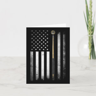 Billiards Pool Player Table Usa Us American Flag  Card