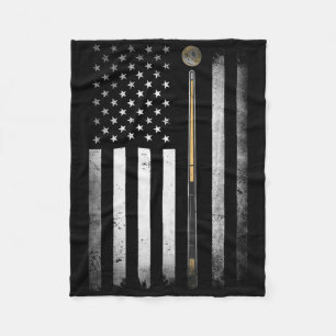 Billiards Pool Player Table Usa Us American Flag Fleece Blanket