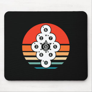 Billiards Pool Snooker Billiard Player 9 Ball Retr Mouse Mat