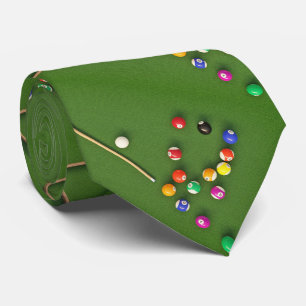 Billiards Pool Table And Balls Necktie