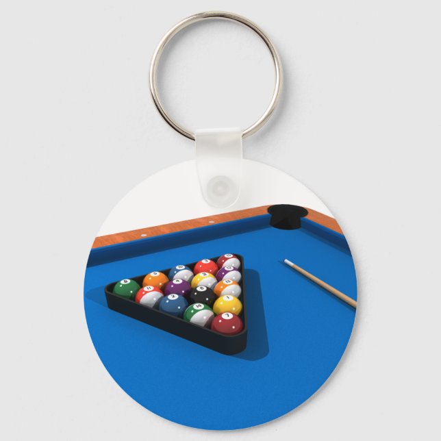 Billiards / Pool Table: Blue Felt: Key Ring (Front)
