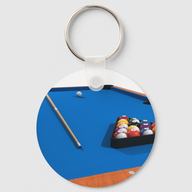Billiards / Pool Table: Blue Felt: Key Ring (Front)