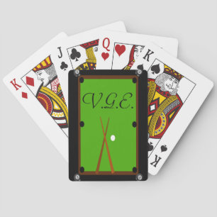 Billiards Pool Table Monogram Playing Cards