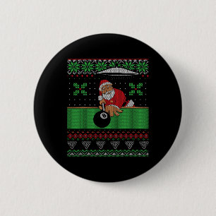 Billiards Pool Ugly Christmas Sweater Style  6 Cm Round Badge
