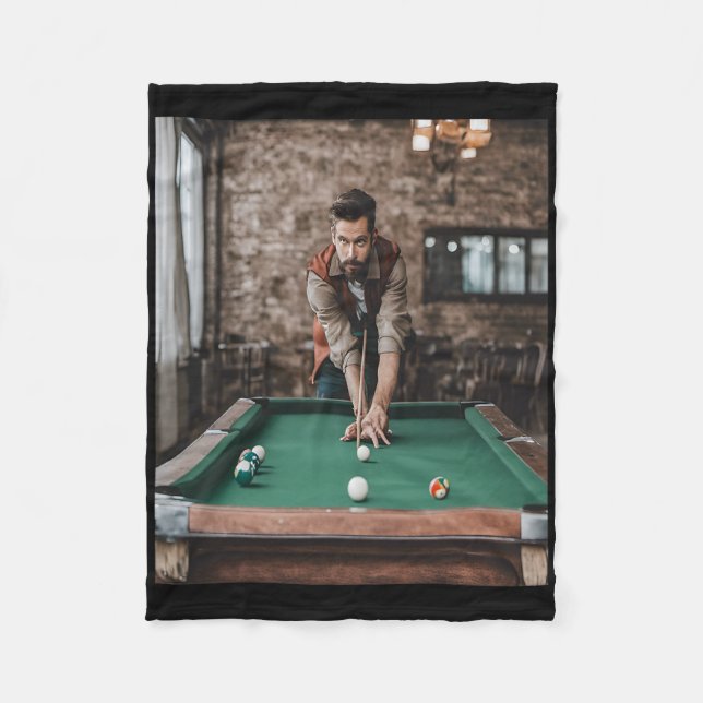Billiards Precision Shot  Fleece Blanket (Front)