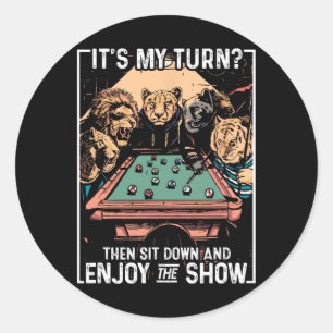 Billiards Rack Cue Stick Pool Table Billiard Playe Classic Round Sticker