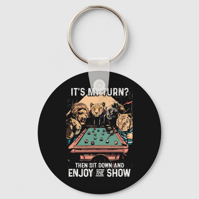 Billiards Rack Cue Stick Pool Table Billiard Playe Key Ring (Front)