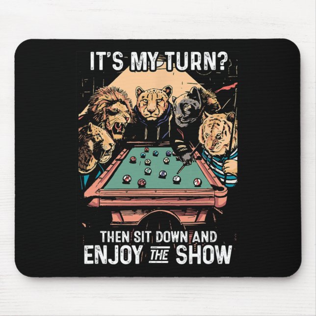 Billiards Rack Cue Stick Pool Table Billiard Playe Mouse Mat (Front)