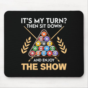 Billiards Rack Cue Stick Pool Table Billiard Playe Mouse Mat