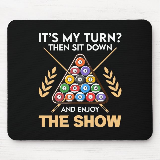 Billiards Rack Cue Stick Pool Table Billiard Playe Mouse Mat (Front)