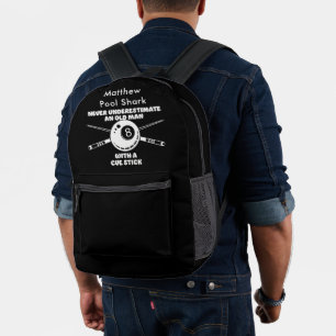 Billiards Saying About Experience and Skill Printed Backpack