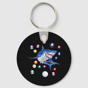 Billiards Shark Billiard Player Pool Table Snooker Key Ring