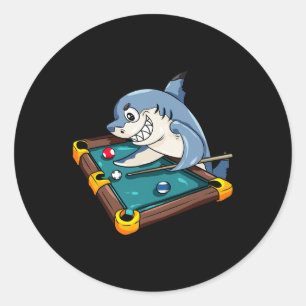 Billiards Shark Pool Snooker Player Gift  Classic Round Sticker