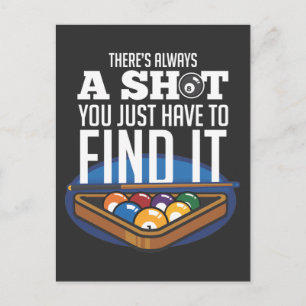 Billiards Shot Quote Pool Player Humour Postcard