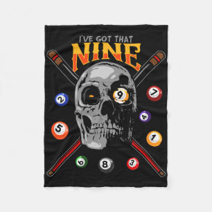 Billiards Skull Pool Billiard Fleece Blanket