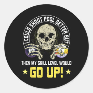 Billiards Skull Pool Snooker Billiard Ball Table N Classic Round Sticker