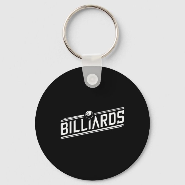 “billiards” - Sleek Angled Design  Key Ring (Front)