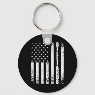 Billiards Snooker American Flag Usa Games Sport Bi Key Ring