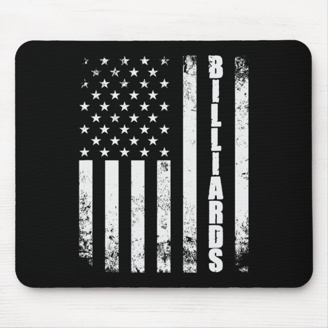 Billiards Snooker American Flag Usa Games Sport Bi Mouse Mat (Front)