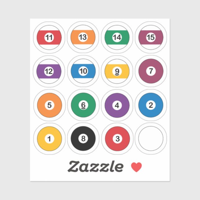 Billiards Snooker ball pack (Sheet)