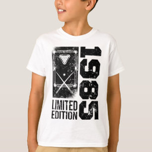 Billiards Snooker-gamer Vintage 1985 Birthday Pool T-Shirt