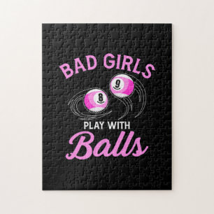 Billiards Snooker Girls Play With Billiard Balls Jigsaw Puzzle