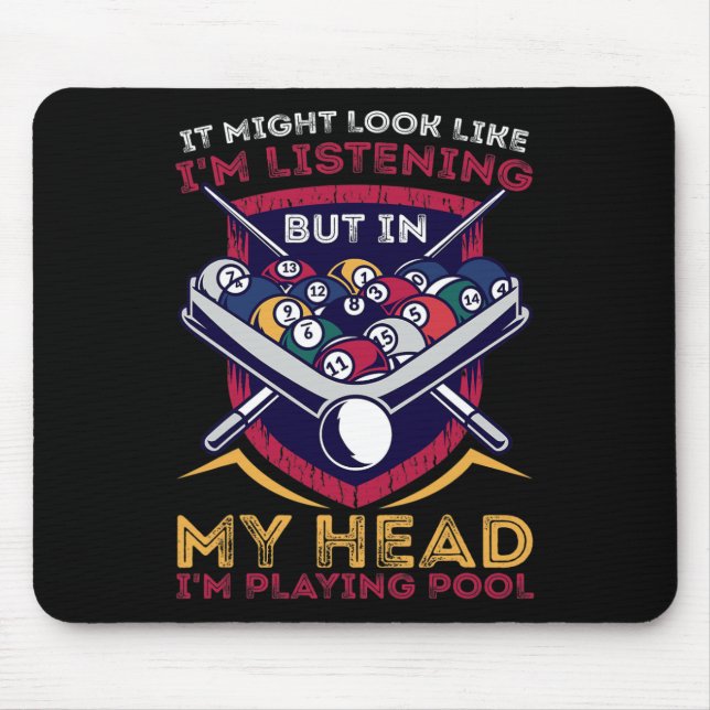 Billiards Snooker Pool Game Player Sports Competit Mouse Mat (Front)