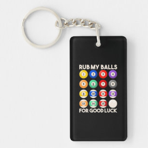 Billiards Snooker Rub My Balls For Good Luck Key Ring