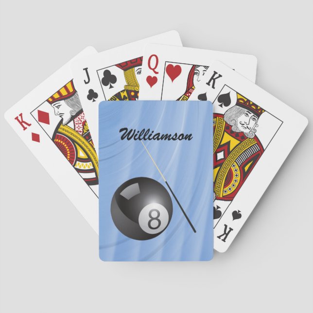 Billiards Sport personalise it with a Name Playing Cards (Back)