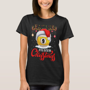 Billiards Sports Lover Reindeer Santa Billiards Ch T-Shirt