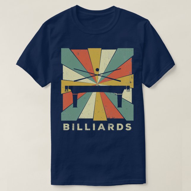 Billiards Sports Vintage Retro T-Shirt (Design Front)