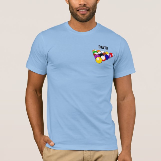 Billiards Template, Personalise, T-Shirt (Front)