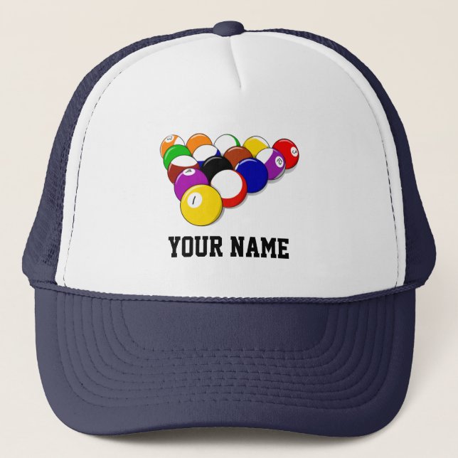 Billiards template, popular design trucker hat (Front)