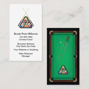 Billiards Theme Cool Business Cards